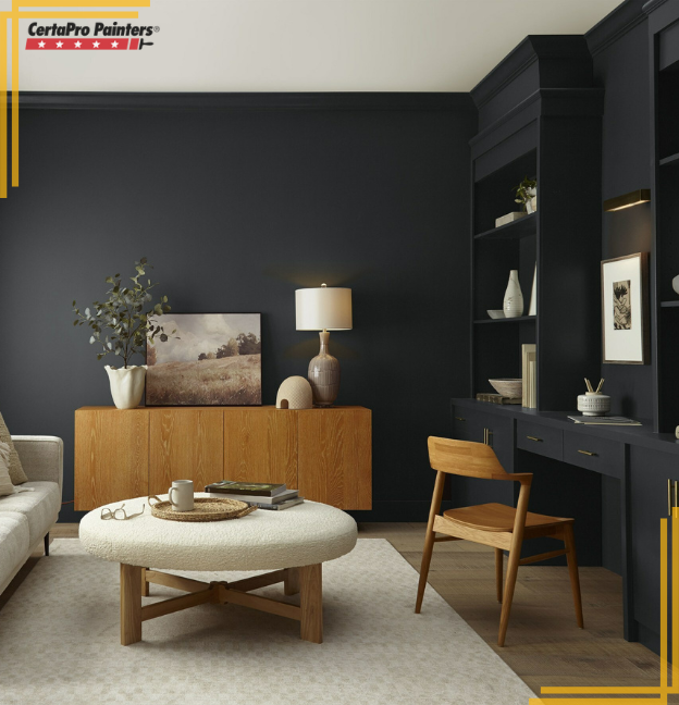 black painted living room